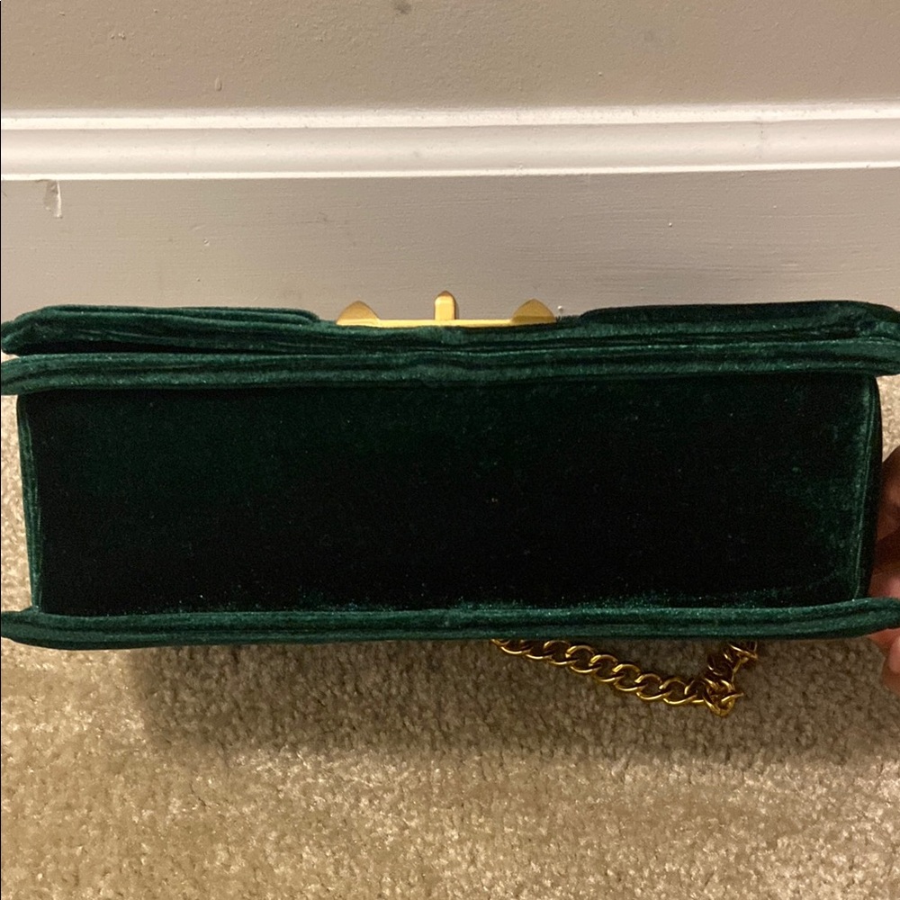 Rebecca Minkoff Green Velvet Bag with Gold Chain - Picture 7 of 8